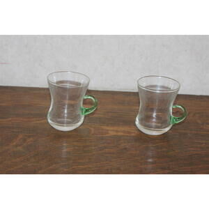 Vintage Art Glass Turkish Tea Cups - Set of 2